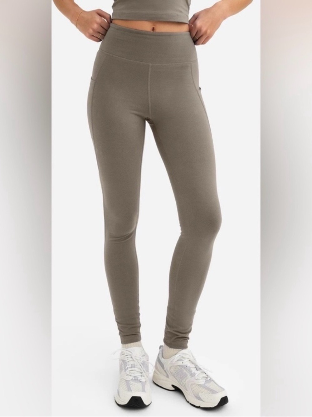 NEW MATE the Label Organic Stretch Legging w/ Pockets Sz S Pebble